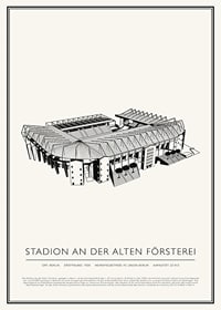 Stadion An der Alten Försterei Vintage Skizze Poster-1