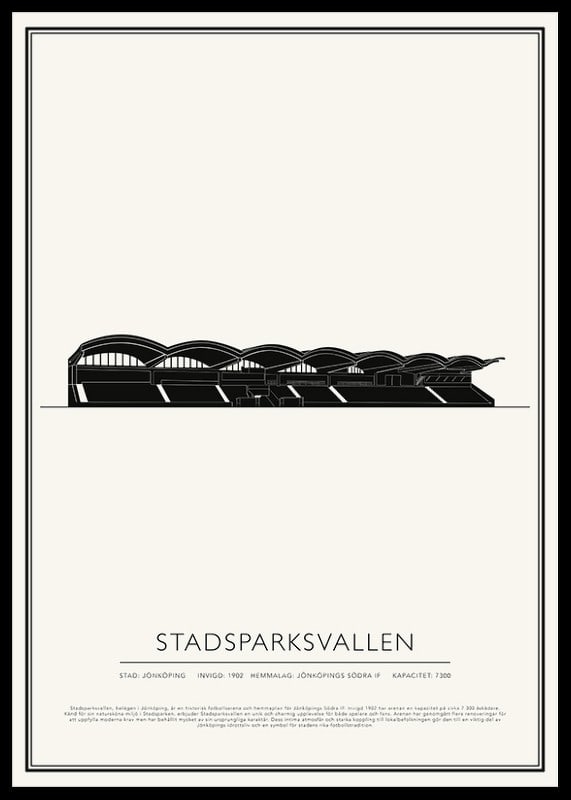 Stadsparksvallen Vintage Skiss poster-12
