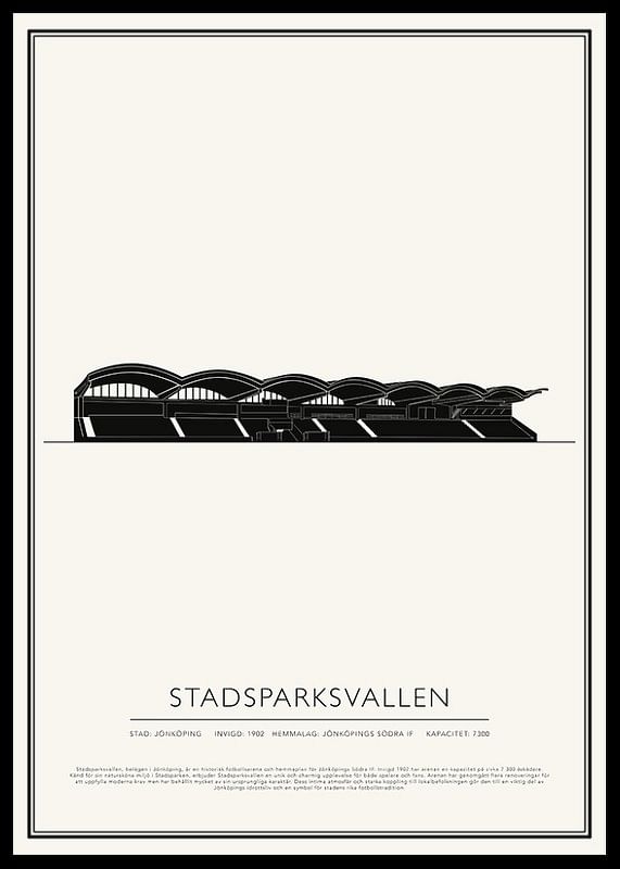 Stadsparksvallen Vintage Skiss poster-12