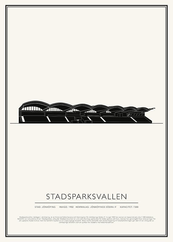 Poster Stadsparksvallen Vintage Skiss 01 SE