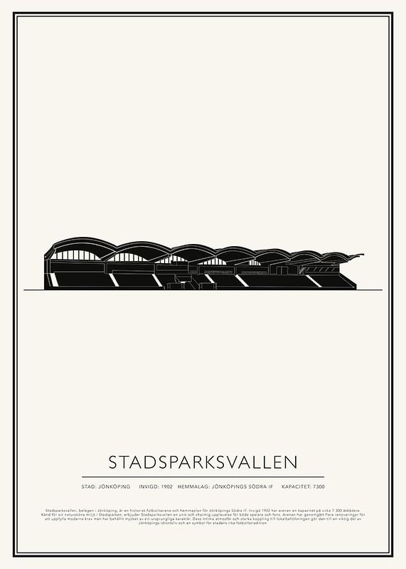 Poster Stadsparksvallen Vintage Skiss 01 SE
