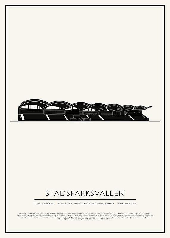 Stadsparksvallen Vintage Skiss poster-12