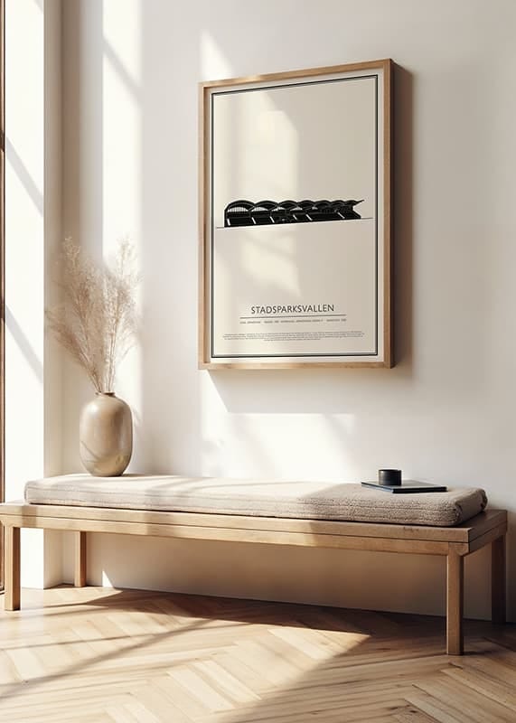 Poster Stadsparksvallen Vintage Skiss 01 SE crossfade