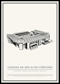 Stadium An der Alten Försterei vintage skiss affisch-0