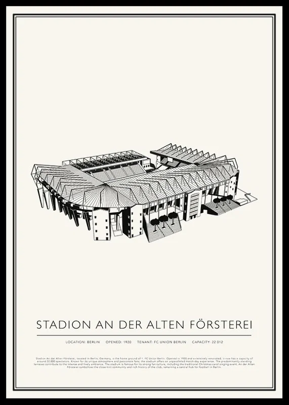 Stadion An der Alten Försterei Vintage Sketch poster-12