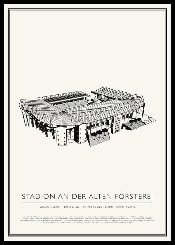 Stadion An der Alten Försterei Vintage Sketch poster-12
