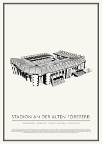 Stadium An der Alten Försterei vintage skiss affisch-1