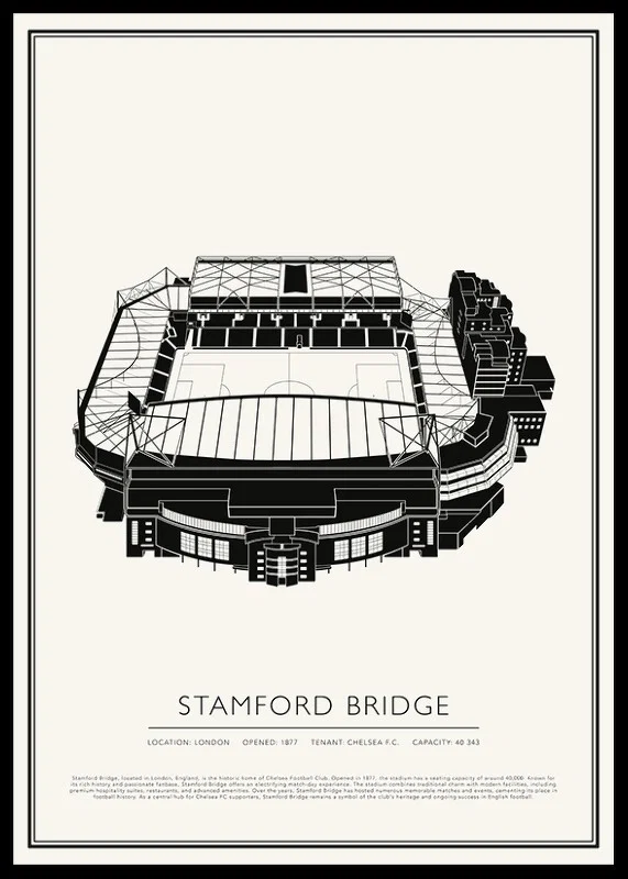 Stamford Bridge Vintage Skiss affisch-12