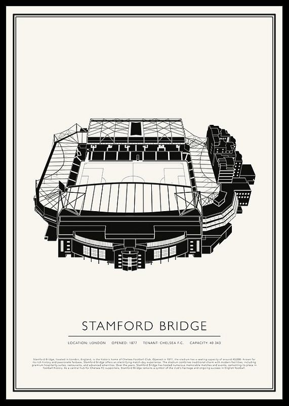Plakat w stylu vintage ze szkicem Stamford Bridge-12