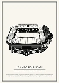 Stamford Bridge Vintage Skiss affisch-1