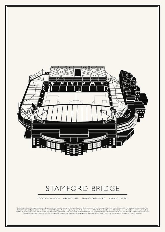 Poster Stamford Bridge Vintage Sketch 01 EN