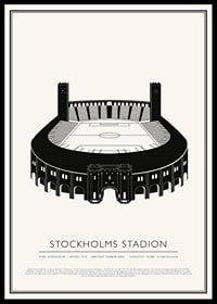 Stockholms Stadion Vintage Skiss poster-0