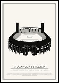 Stockholms Stadion Vintage Skiss poster-0