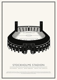 Stockholms Stadion Vintage Skiss poster-1