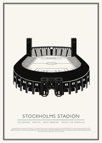 Stockholms Stadion Vintage Skiss poster-1