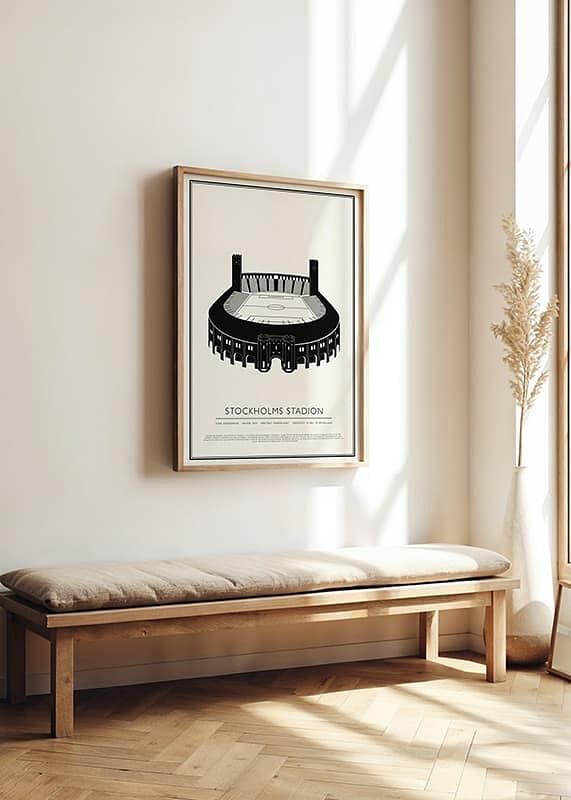 Stockholms Stadion Vintage Skiss poster-12