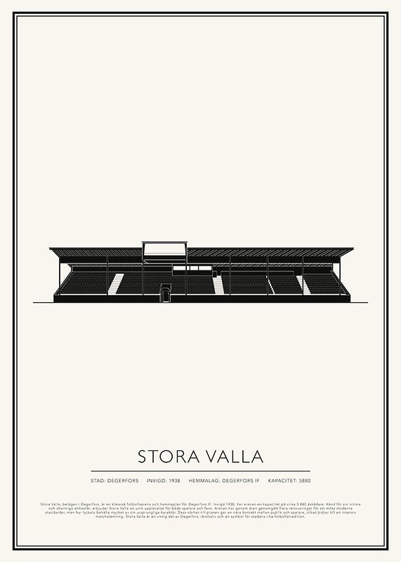 Poster Stora Valla Vintage Skiss 01 SE