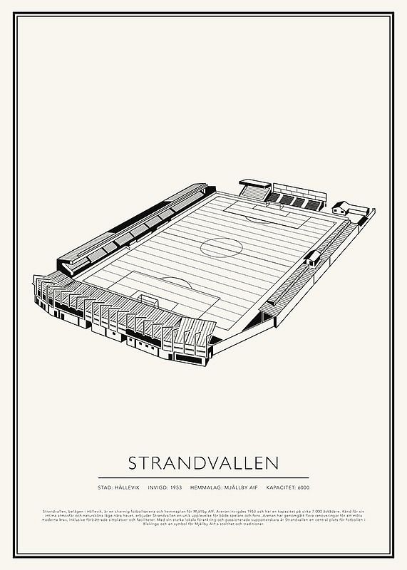 Poster Strandvallen Vintage Skiss 01 SE