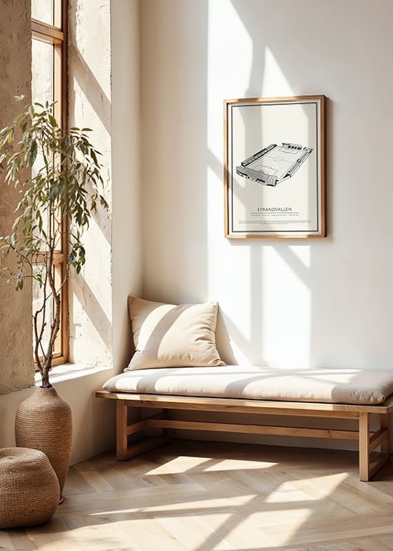 Poster Strandvallen Vintage Skiss 01 SE crossfade
