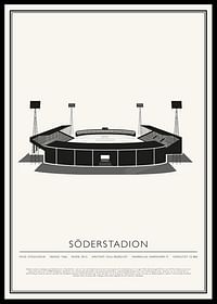 Söderstadion Vintage Skiss poster-0