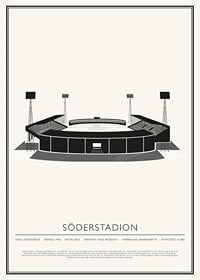 Söderstadion Vintage Skiss poster-1