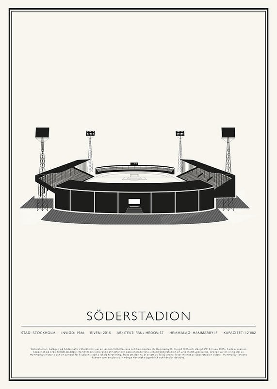 Poster Söderstadion Vintage Skiss 01 SE