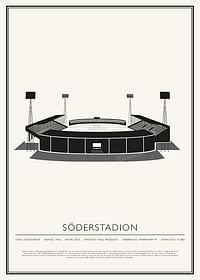 Söderstadion Vintage Skiss poster-1
