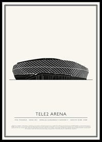 Tele2 Arena Vintage Skiss poster-0