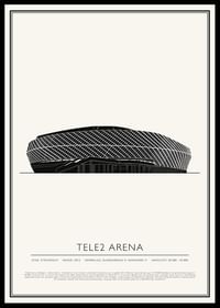 Tele2 Arena Vintage Skiss poster-0