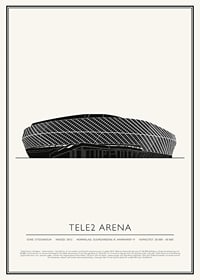 Tele2 Arena Vintage Skiss poster-1