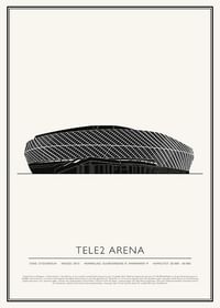 Tele2 Arena Vintage Skiss poster-1