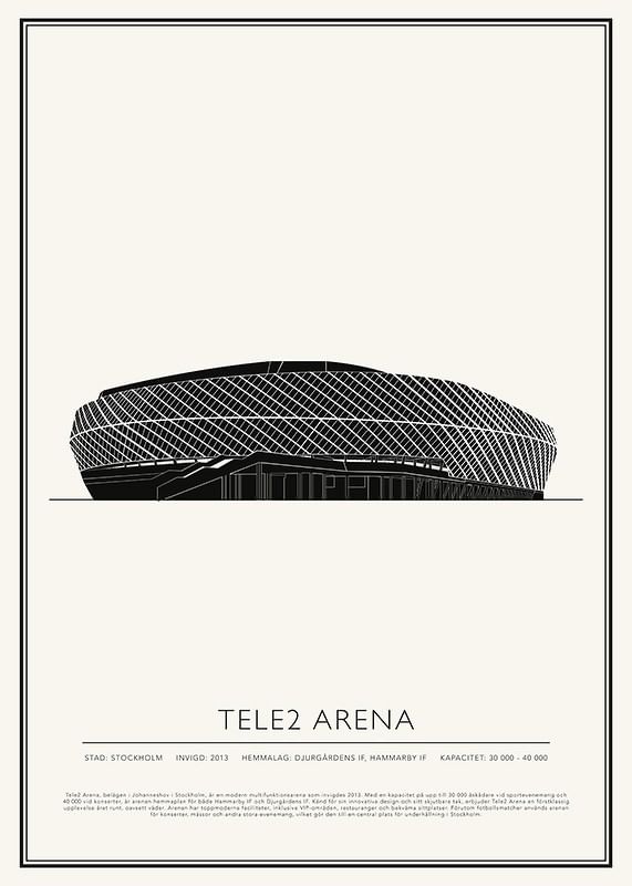 Tele2 Arena Vintage Skiss poster-12