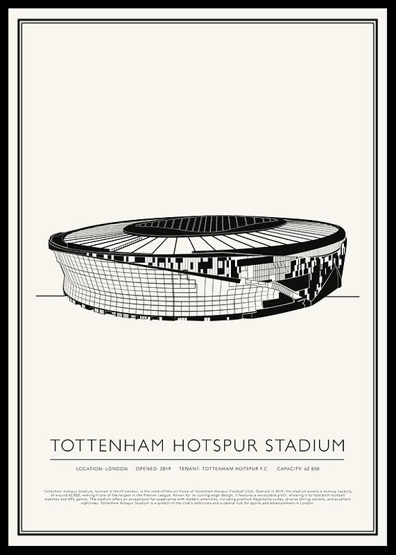 Tottenham Hotspur Stadium Vintage Sketch-plakat-12