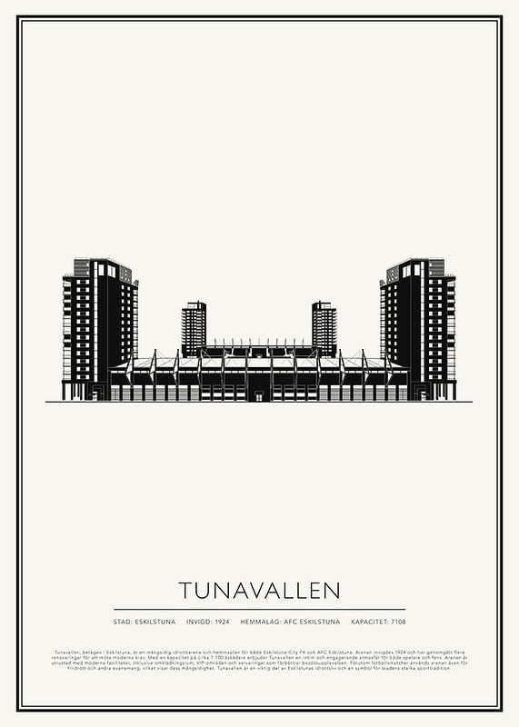 Poster Tunavallen Vintage Skiss 01 SE
