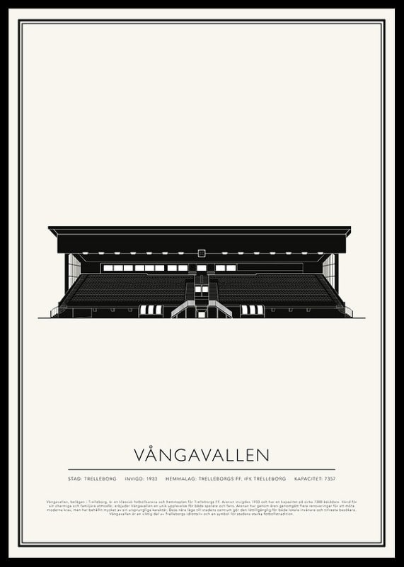 Vångavallen Vintage Skiss poster-12