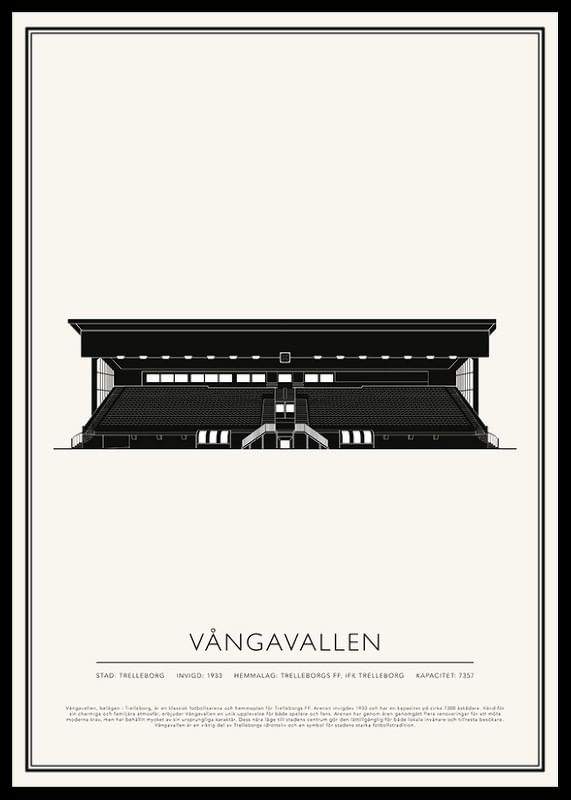 Vångavallen Vintage Skiss poster-12
