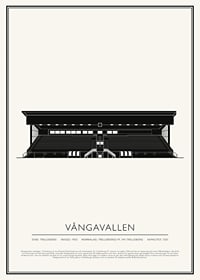Vångavallen Vintage Skiss poster-1