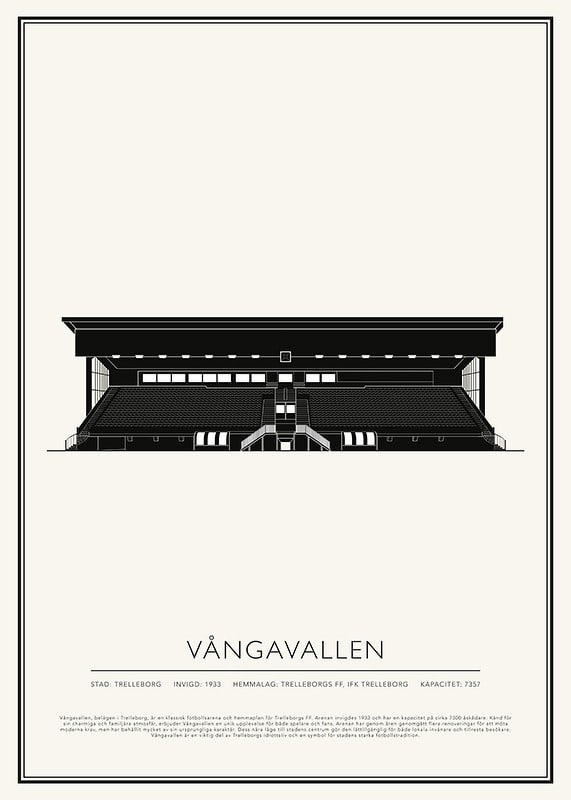 Vångavallen Vintage Skiss poster-12