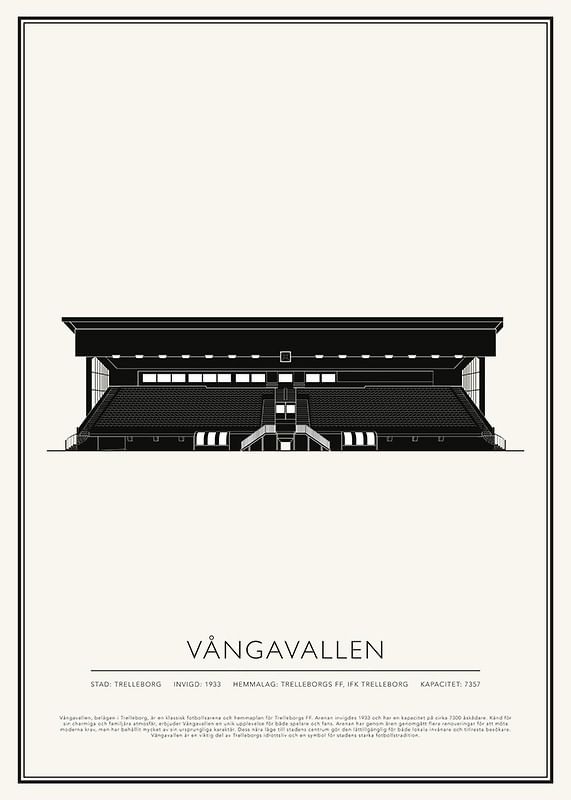 Poster Vångavallen Vintage Skiss 01 SE