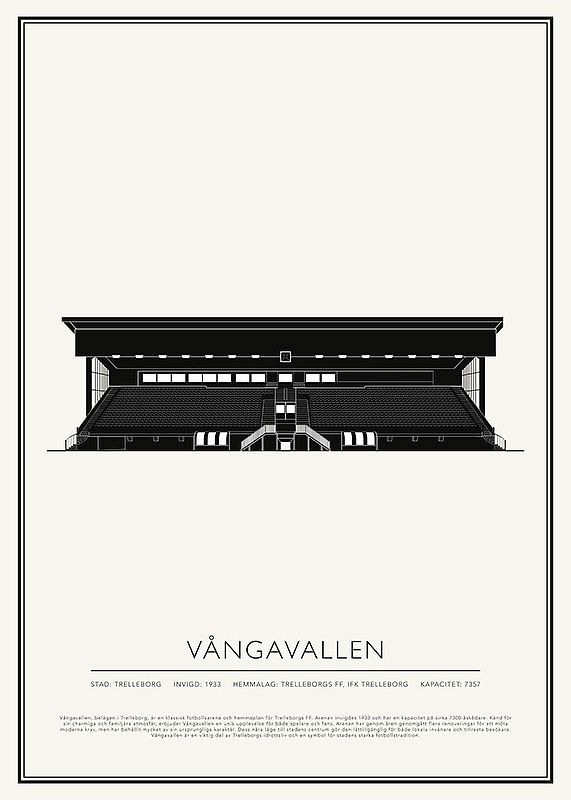 Vångavallen Vintage Skiss poster-12