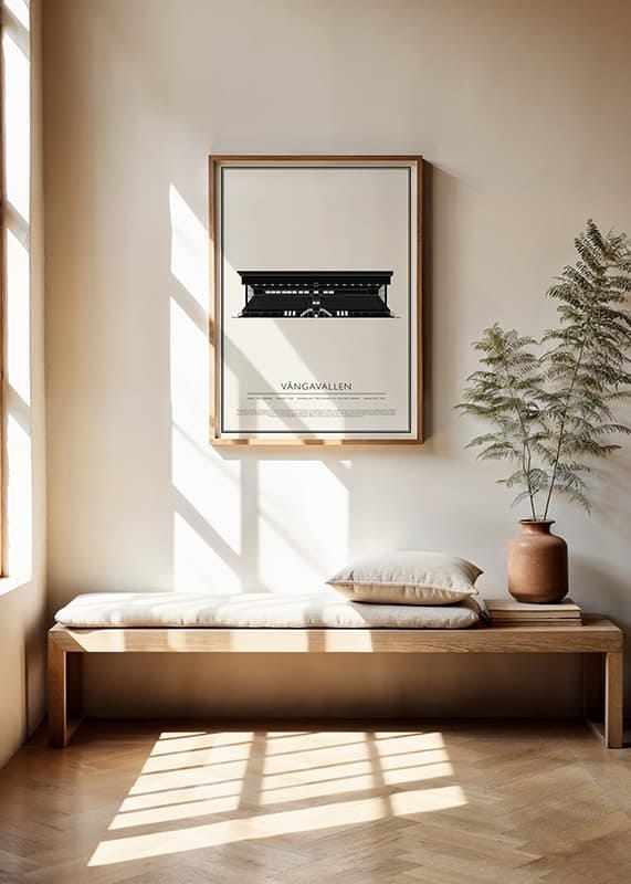 Poster Vångavallen Vintage Skiss 01 SE crossfade