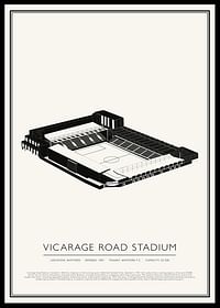 Vicarage Road Stadium Vintage Sketch poszter-0