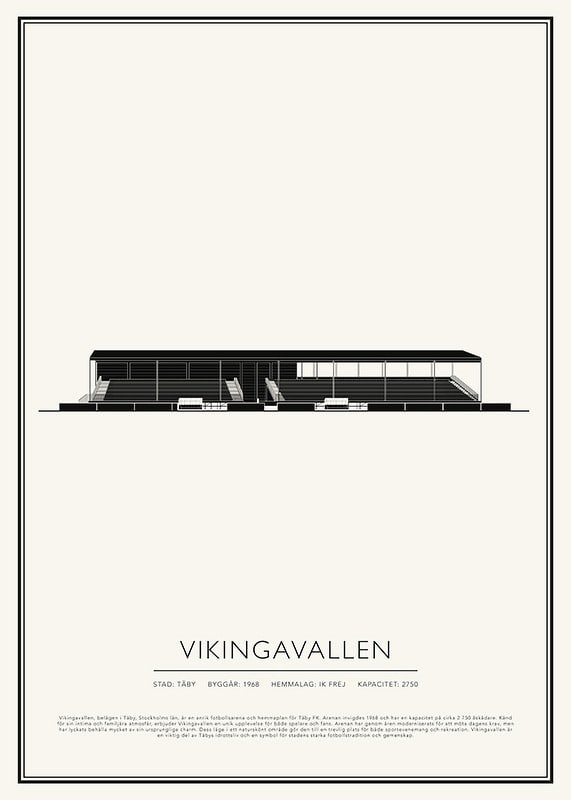 Poster Vikingavallen Vintage Skiss 01 SE