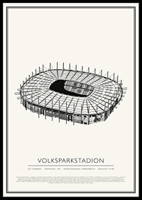 Volksparkstadion Vintage Skizze Poster-0