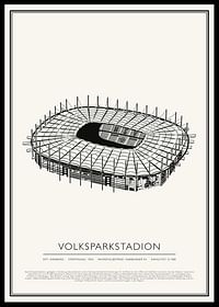 Volksparkstadion Vintage Skizze Poster-0