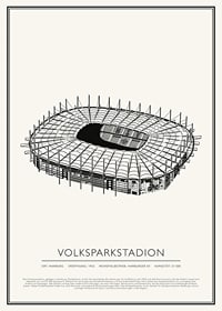 Volksparkstadion Vintage Skizze Poster-1
