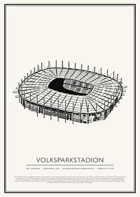 Volksparkstadion Vintage Skizze Poster-1