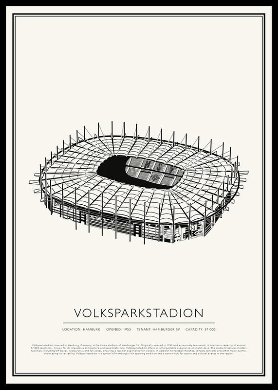 Volksparkstadion Vintage Sketch poster-12