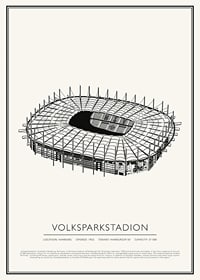 Volksparkstadion Vintage Sketch poster-1