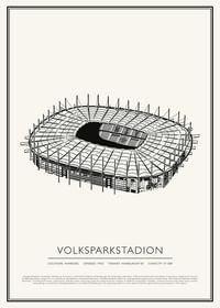 Affiche de croquis vintage du Volksparkstadion-1